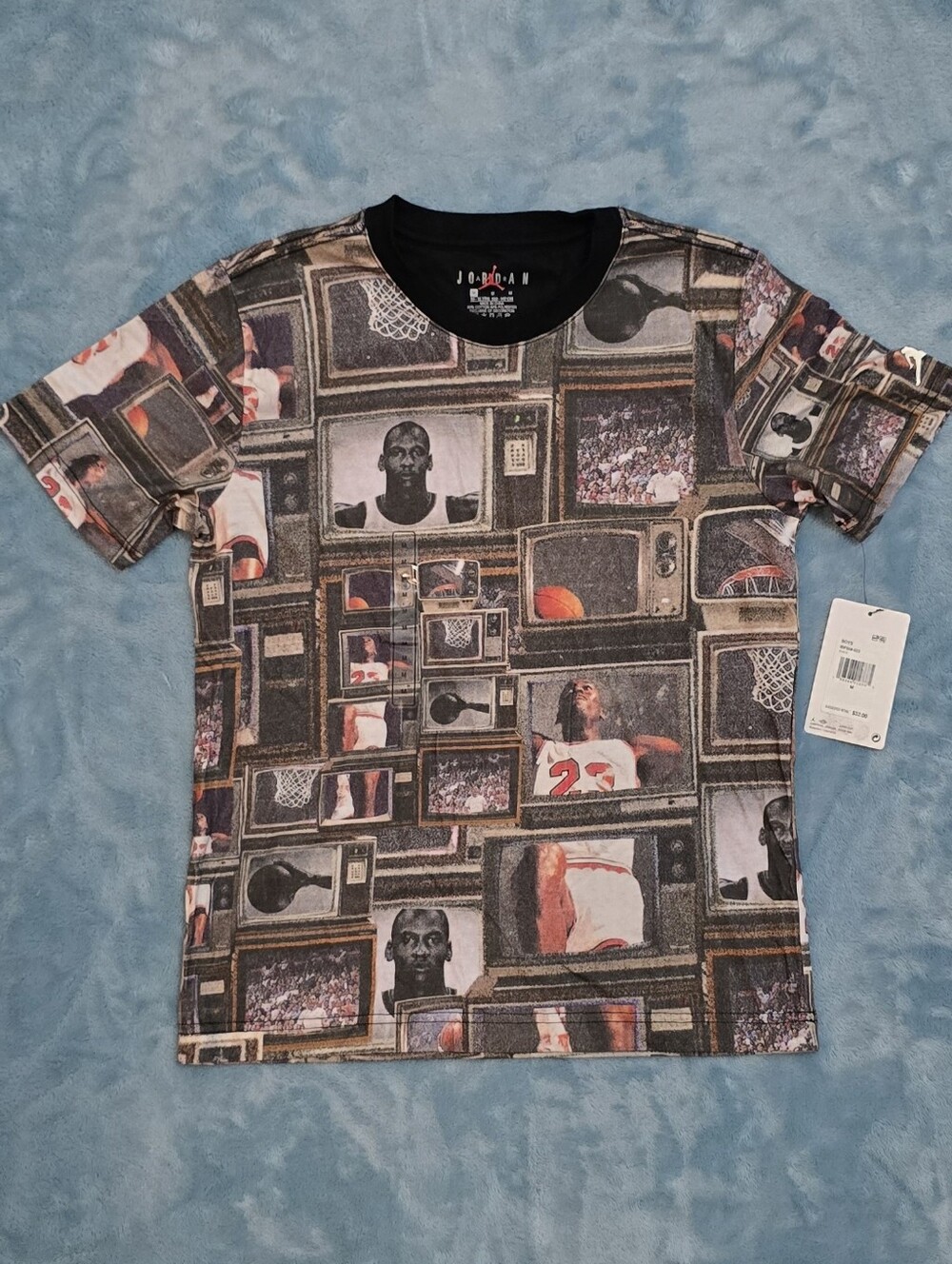 Jordan Boys' Multicolor Graphic Tee - Retro TV Print